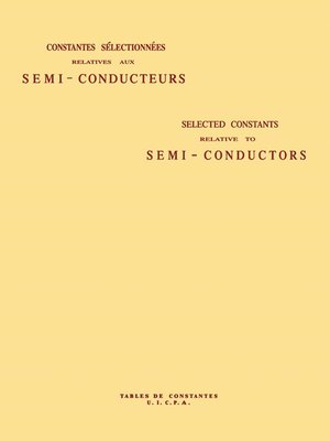 cover image of Selected Constants Relative to Semi-Conductors